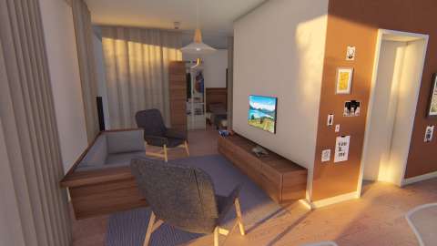 Yurt 2 E Tipi 3 Kişilik Banyolu Bölmeli Büyük Oda